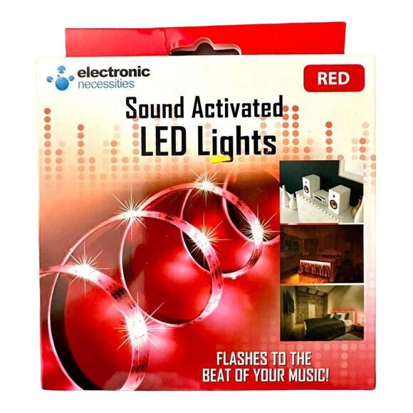 Sound Activated Red LED Light Strip Peel Off Adhesive 1 Meter Or Cut To Size - Picture 1 of 5